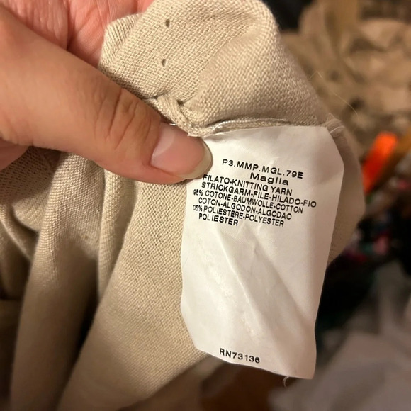 MAXMARA BEIGE SHORT SLEEVE V-NECK SWEATER - Picture 5 of 5